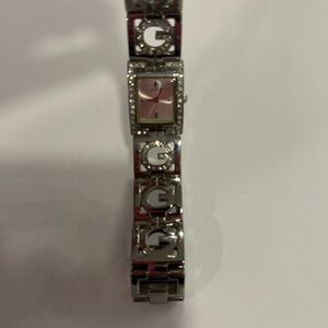 Vintage Guess crystal encrusted Silver watch 2000s Y2K Guess watch Chunky Silver